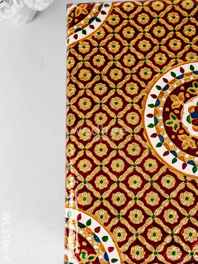 Decorative Meenakari Bajot - 16 x 16 inch - Red - WL5106-4