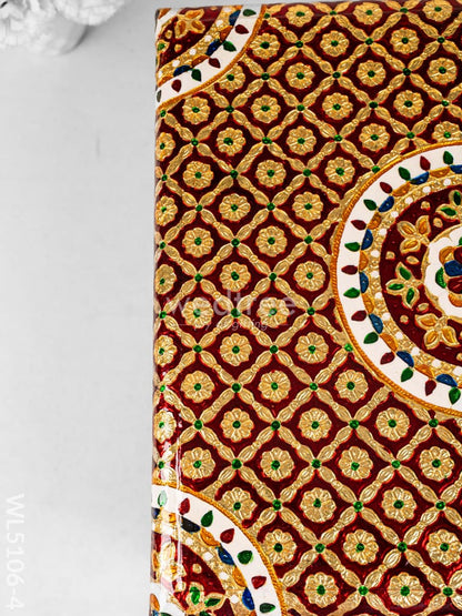 Decorative Meenakari Bajot - 16 x 16 inch - Red - WL5106-4