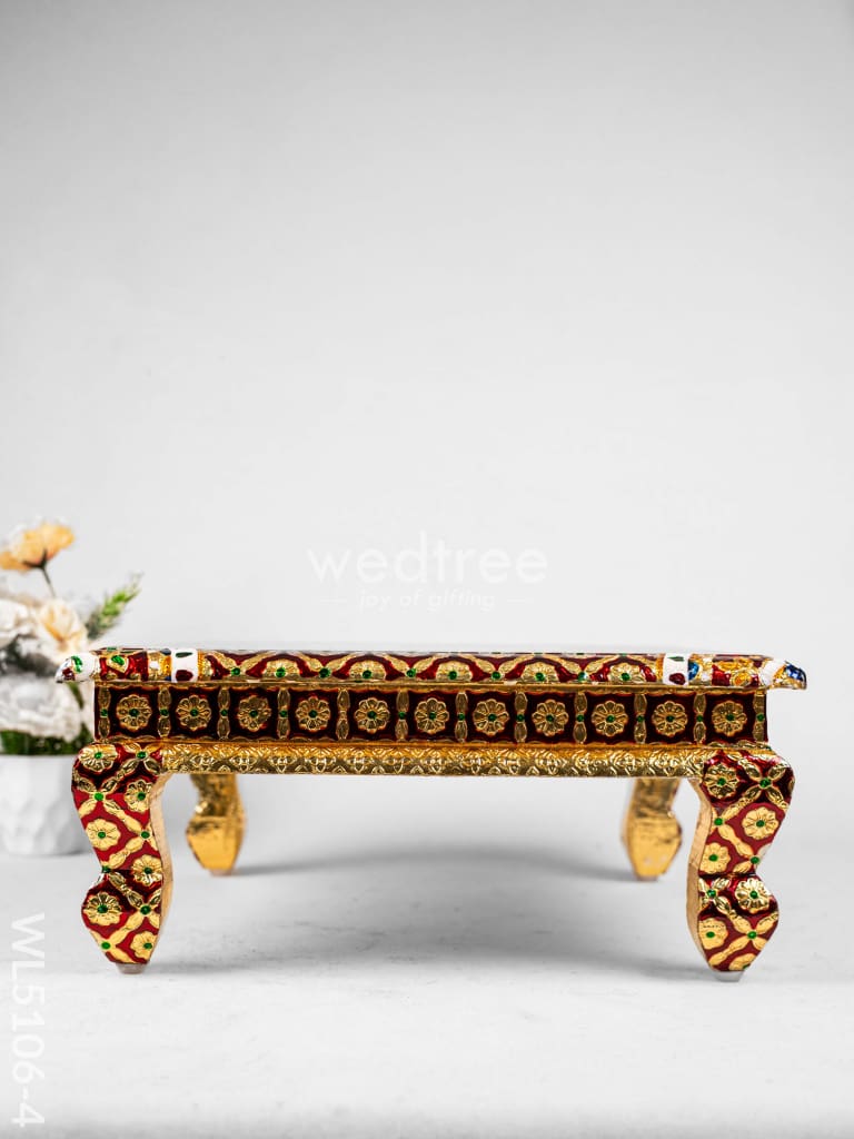 Decorative Meenakari Bajot - 16 x 16 inch - Red - WL5106-4
