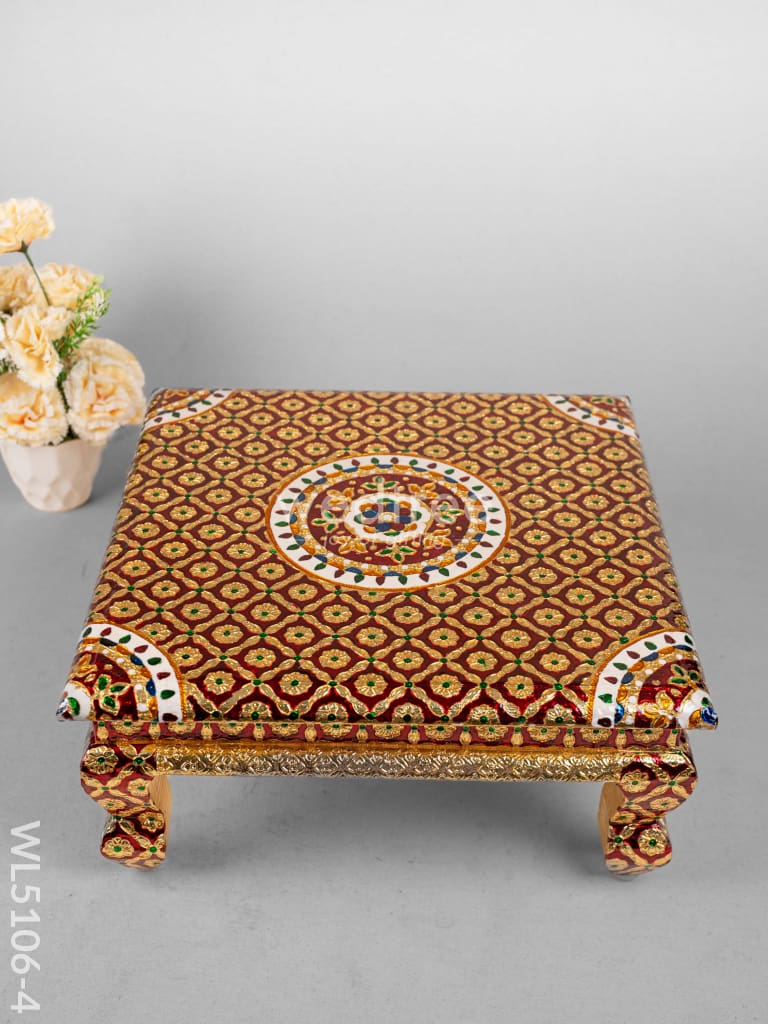Decorative Meenakari Bajot - 16 x 16 inch - Red - WL5106-4