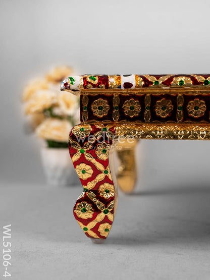 Decorative Meenakari Bajot - 16 x 16 inch - Red - WL5106-4