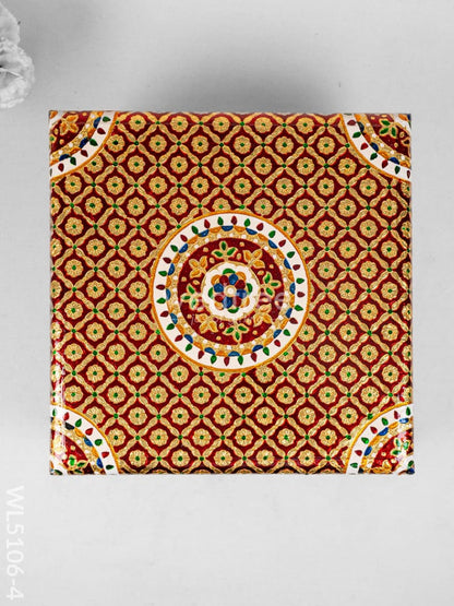 Decorative Meenakari Bajot - 16 x 16 inch - Red - WL5106-4