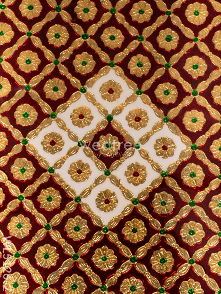 Decorative Meenakari Bajot - 18 x 18 inch - Red - WL5126-2