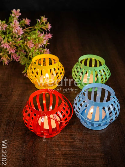 Decorative Metal T-light Holder (set of 4 ) - WL2202