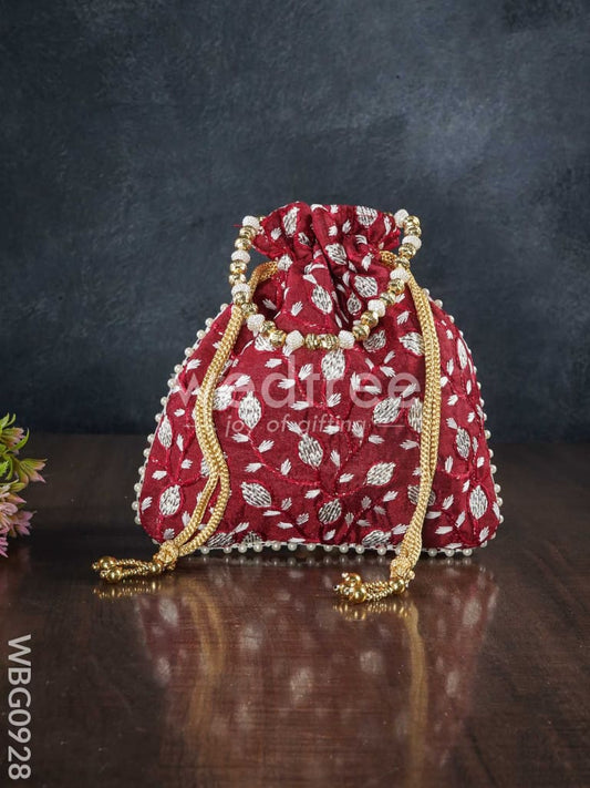 Designer Potli Bag with All over Embroidery - WBG0928