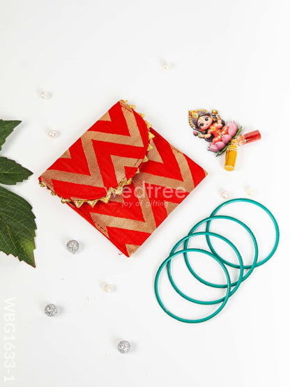 Designer Purse with Bangle & Manjal Kumkum - WBG1633-1