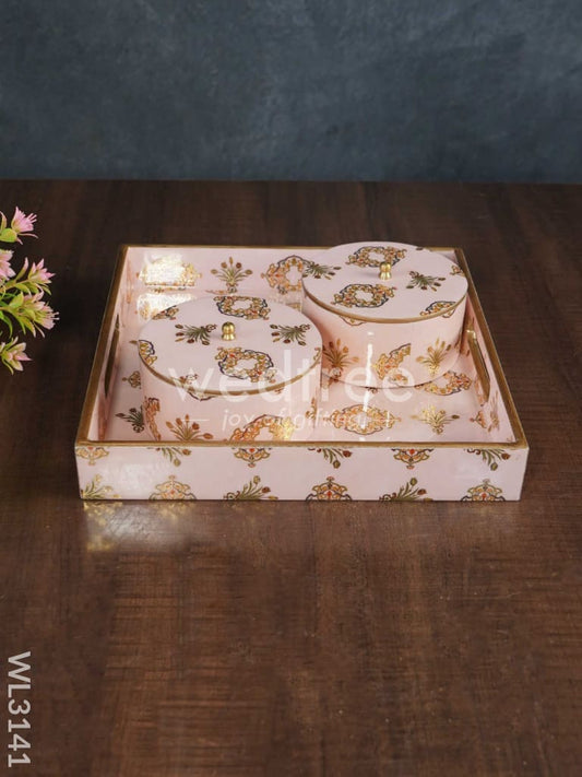 Digital Printed 2 Bowl with Tray - WL3141