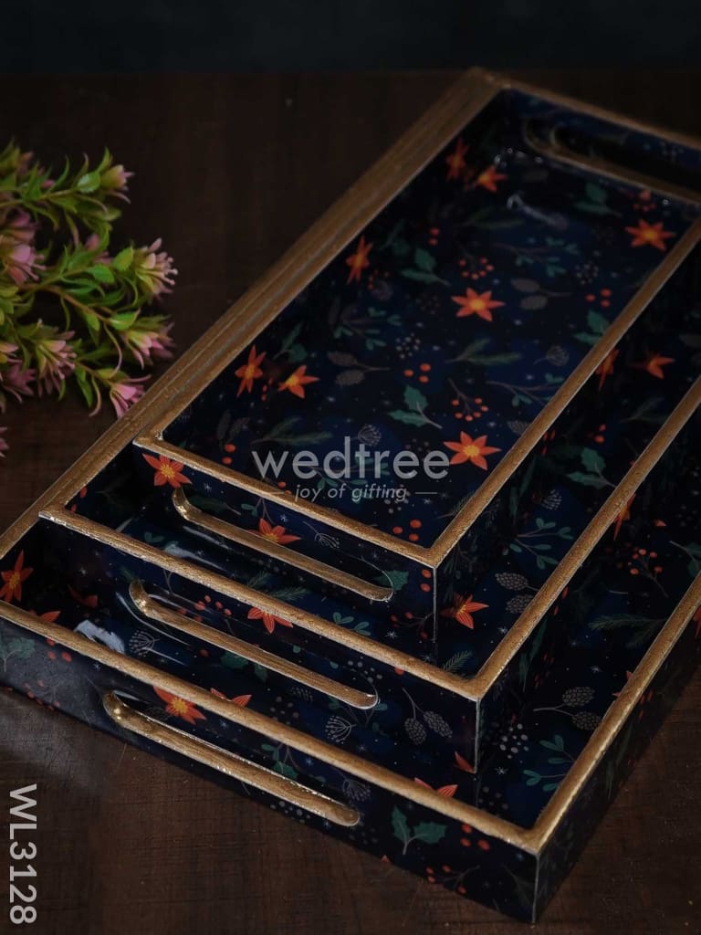 Digital Printed Floral Tray - Set of 3 - WL3128