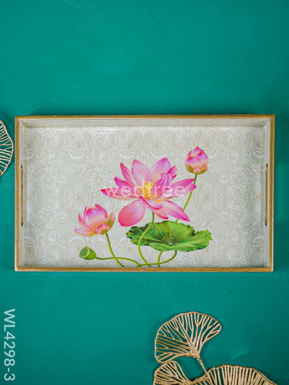 Digital Printed Lotus Design Tray - WL4298