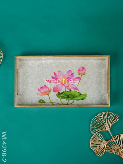 Digital Printed Lotus Design Tray - WL4298