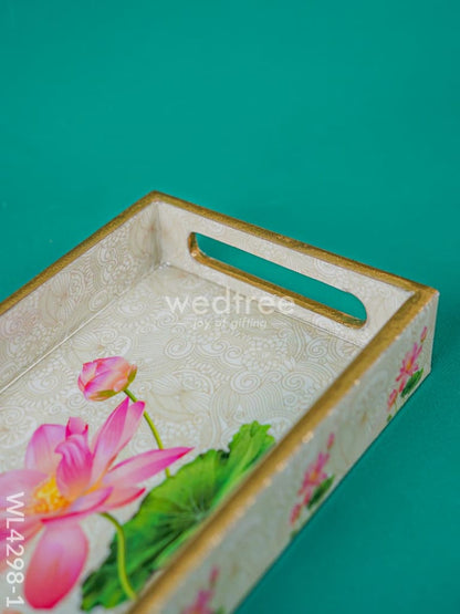Digital Printed Lotus Design Tray - WL4298