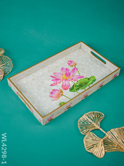 Digital Printed Lotus Design Tray - WL4298