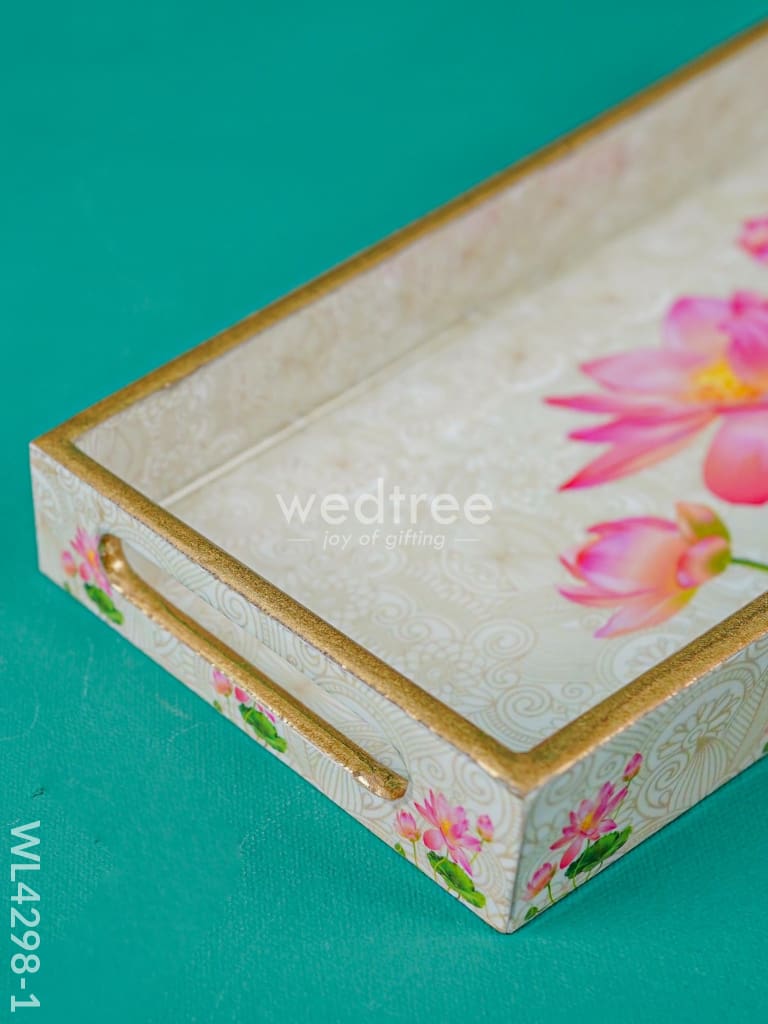 Digital Printed Lotus Design Tray - WL4298