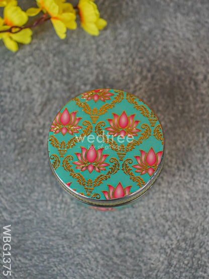 Digital Printed Lotus Poori Box - 4 inch - WBG1375
