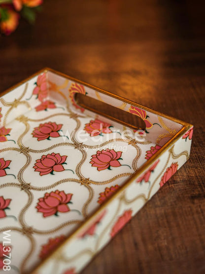 Digital Printed Lotus Tray - 13 x 7 - WL3708