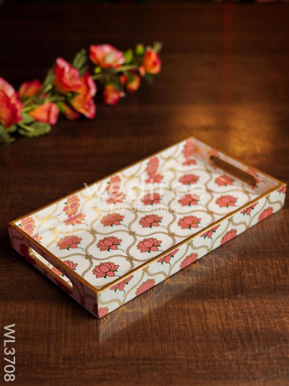 Digital Printed Lotus Tray - 13 x 7 - WL3708