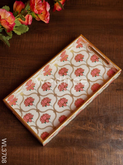 Digital Printed Lotus Tray - 13 x 7 - WL3708