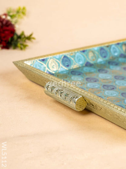 Digital Printed Meenakari Tray - Peacock Design - 17x12 inch - WL5112
