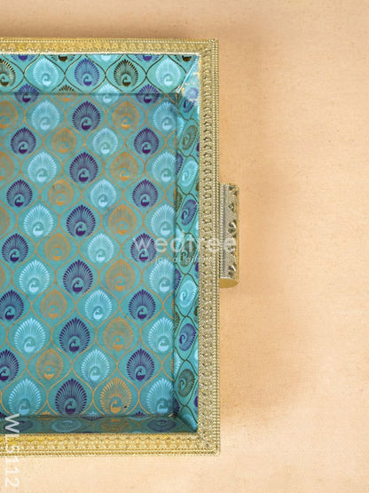 Digital Printed Meenakari Tray - Peacock Design - 17x12 inch - WL5112
