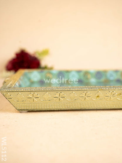 Digital Printed Meenakari Tray - Peacock Design - 17x12 inch - WL5112