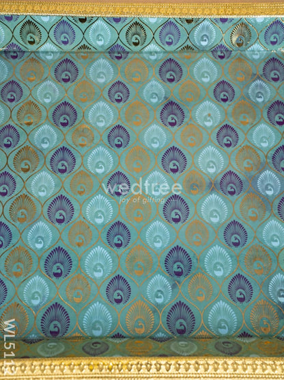 Digital Printed Meenakari Tray - Peacock Design - 17x12 inch - WL5112