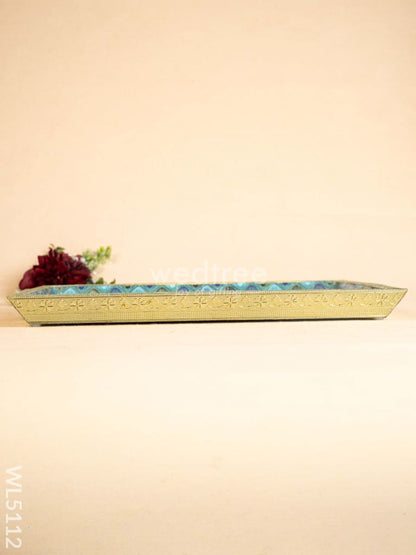 Digital Printed Meenakari Tray - Peacock Design - 17x12 inch - WL5112