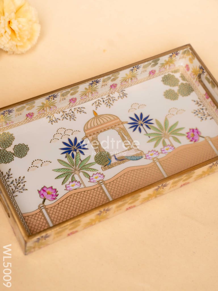 Digital Printed Peacock Theme Tray  - 13 x 7 inch - WL5009