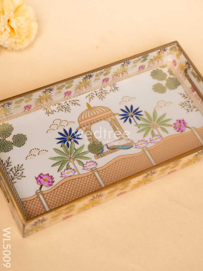Digital Printed Peacock Theme Tray  - 13 x 7 inch - WL5009