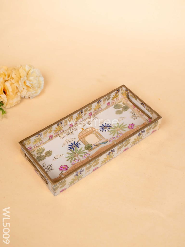 Digital Printed Peacock Theme Tray  - 13 x 7 inch - WL5009