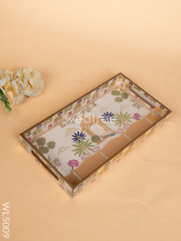Digital Printed Peacock Theme Tray  - 13 x 7 inch - WL5009