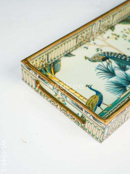 Digital Printed Peacock Tray - Set of 3 - WL4544