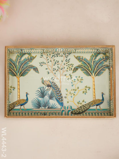 Digital Printed Peacock Tray - WL4443