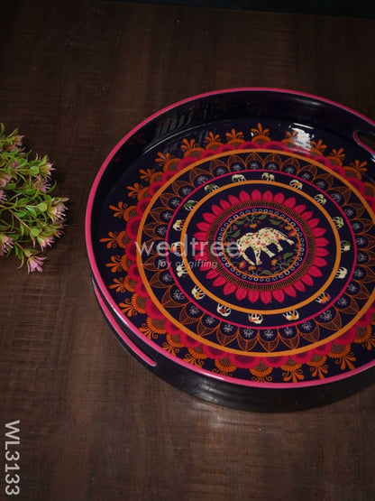 Digital Printed Round Tray (Mandala Art) - WL3133