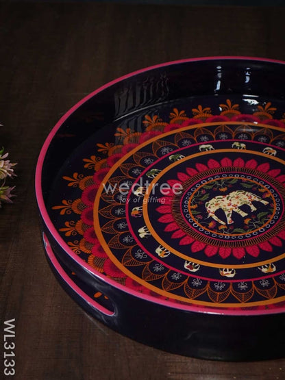 Digital Printed Round Tray (Mandala Art) - WL3133