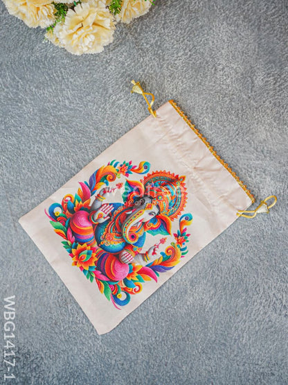 Digital Printed String Bag - Ganesha - WBG1417-1