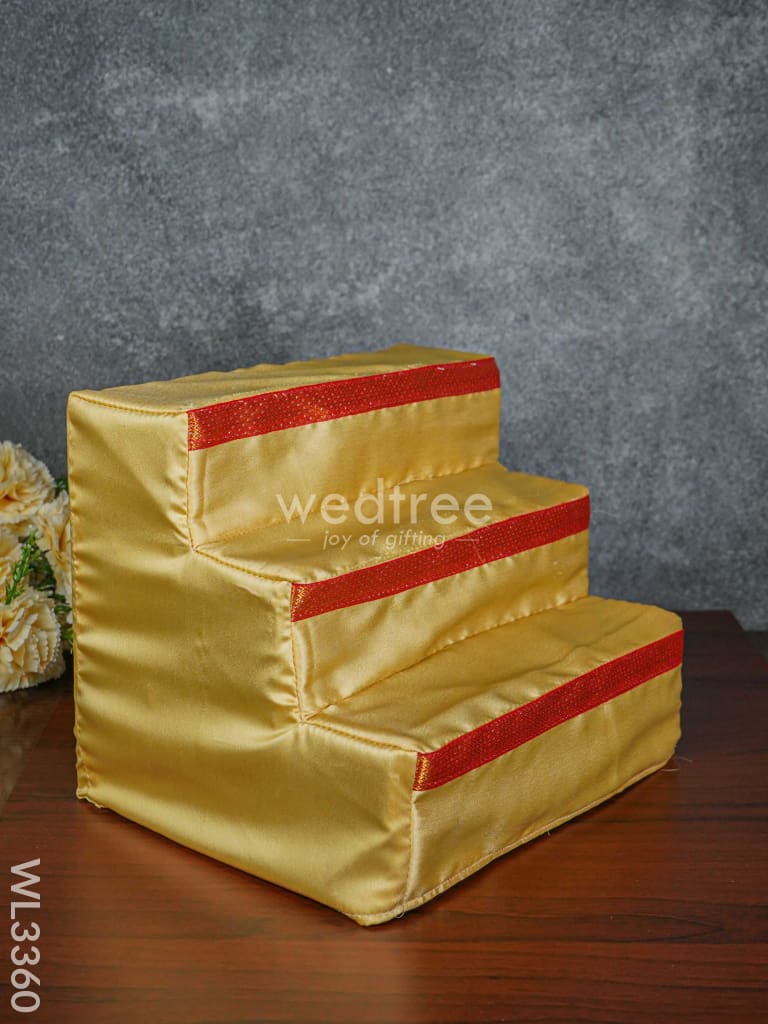 Dismantible 3 Step Golu Stand with Silk Fabric Cover - WL3360