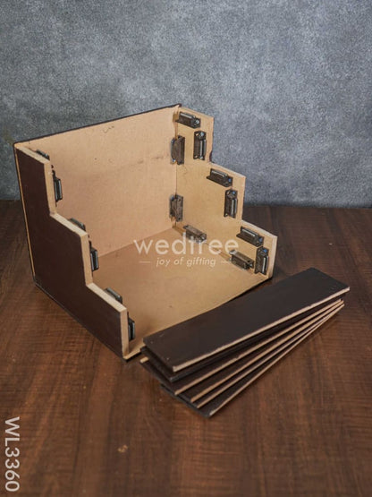 Dismantible 3 Step Golu Stand with Silk Fabric Cover - WL3360