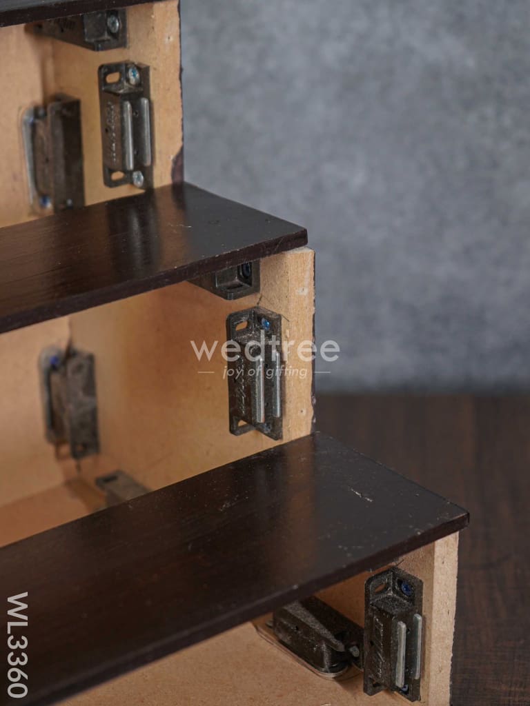 Dismantible 3 Step Golu Stand with Silk Fabric Cover - WL3360