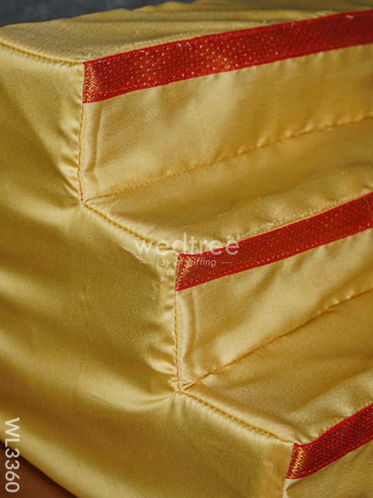 Dismantible 3 Step Golu Stand with Silk Fabric Cover - WL3360