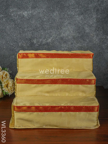 Dismantible 3 Step Golu Stand with Silk Fabric Cover - WL3360