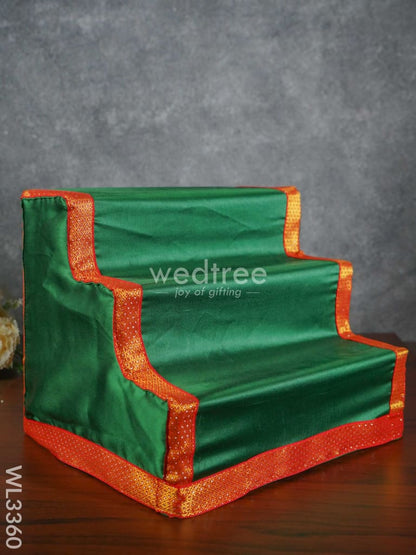 Dismantible 3 Step Golu Stand with Silk Fabric Cover - WL3360