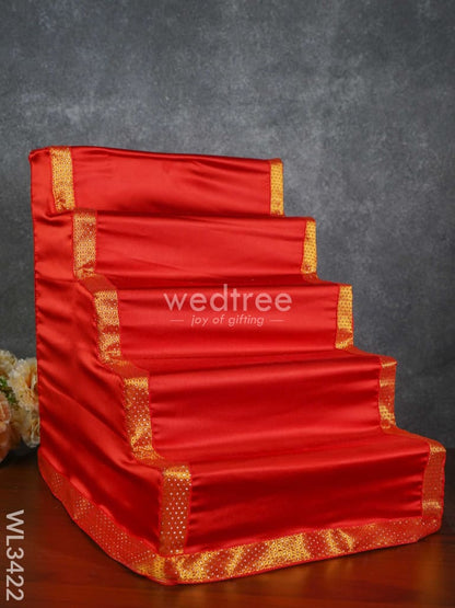 Dismantible 5 Step Golu Stand with Silk Fabric Cover - WL3422