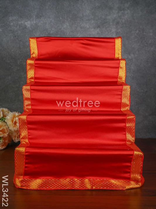 Dismantible 5 Step Golu Stand with Silk Fabric Cover - WL3422