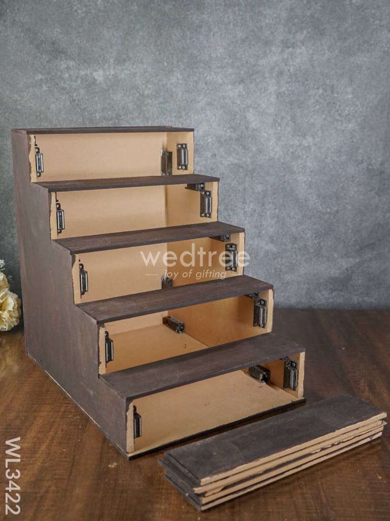 Dismantible 5 Step Golu Stand with Silk Fabric Cover - WL3422