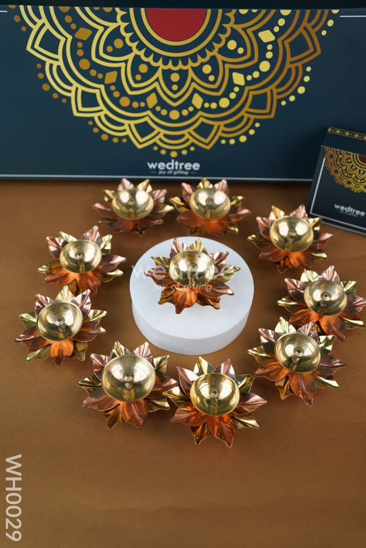 Diya Pack 6 - Brass Decorative Diya - Set of 10 - WH0029
