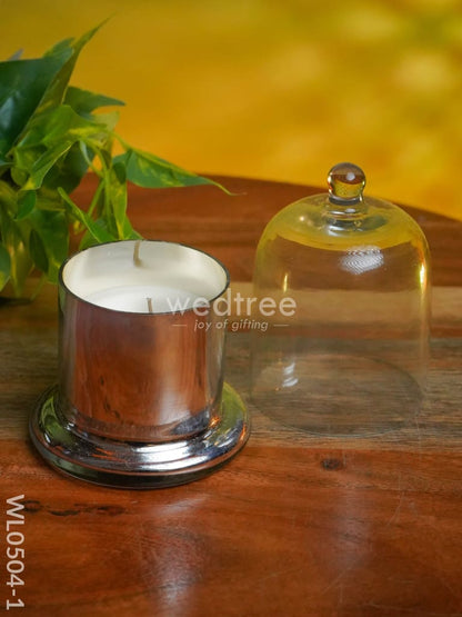 Domed Glass Scented Soy wax Jar (Metallic) - WL0504