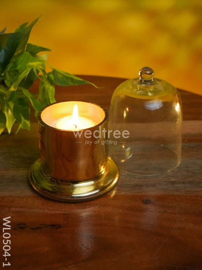 Domed Glass Scented Soy wax Jar (Metallic) - WL0504