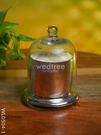 Domed Glass Scented Soy wax Jar (Metallic) - WL0504