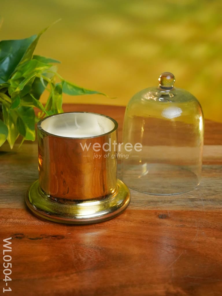 Domed Glass Scented Soy wax Jar (Metallic) - WL0504