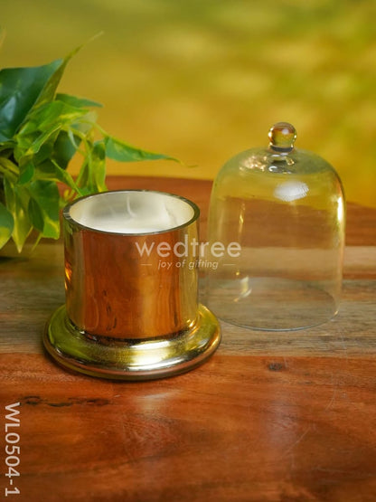 Domed Glass Scented Soy wax Jar (Metallic) - WL0504